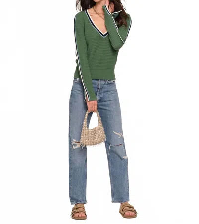 Heartloom Kasi Long Sleeve V-neck Top In Grass In Neutral