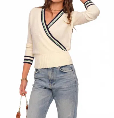 HEARTLOOM KIAN VARSITY SWEATER IN EGGSHELL