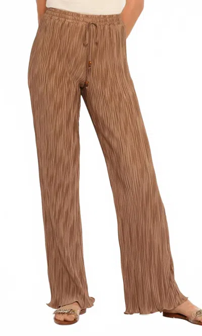 Heartloom Koi Wide Leg Pants In Beige In Brown