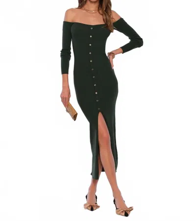 Heartloom Laramie Long Sleeve Midi Dress In Hunter In Green