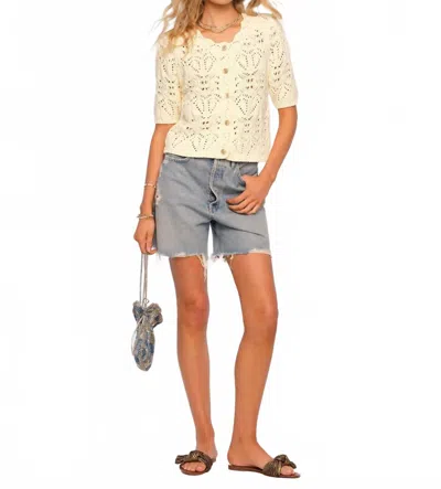 Heartloom Letitia Cardi Top In Cream In Yellow