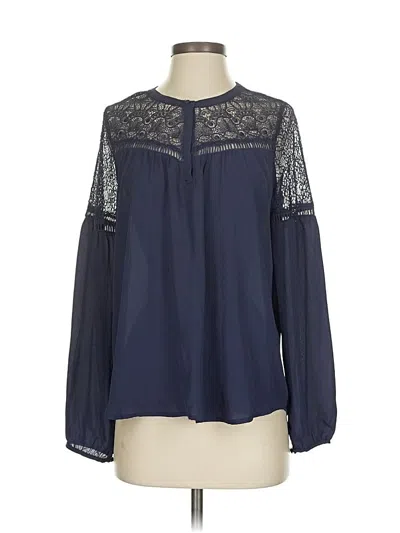 Pre-owned Heartloom Long Sleeve Blouse In Blue