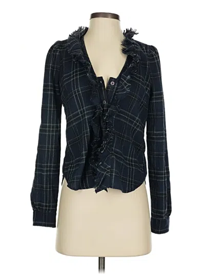 Pre-owned Heartloom Long Sleeve Blouse In Blue