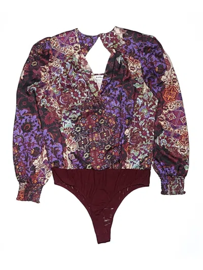 Pre-owned Heartloom Long Sleeve Blouse In Purple