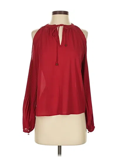 Pre-owned Heartloom Long Sleeve Blouse In Red