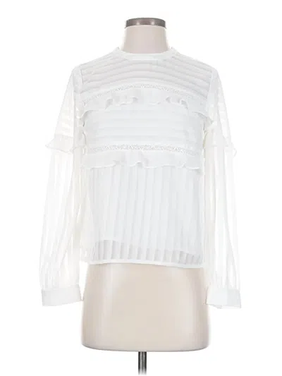 Pre-owned Heartloom Long Sleeve Blouse In White
