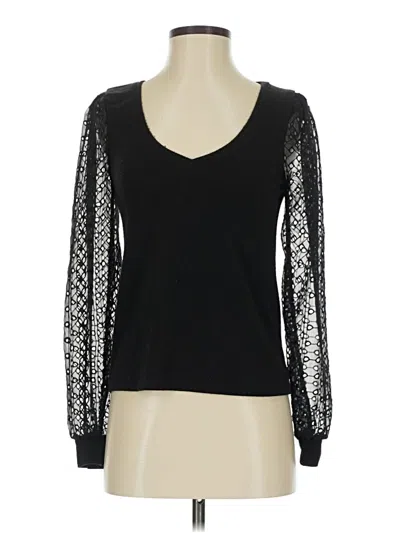 Pre-owned Heartloom Long Sleeve Top Black Sweetheart Neckline Tops