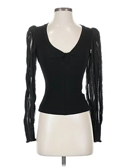 Pre-owned Heartloom Long Sleeve Top Black Sweetheart Neckline Tops