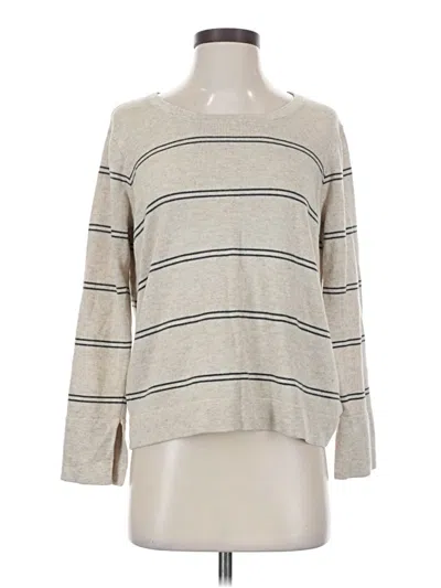 Pre-owned Heartloom Long Sleeve Top Gray Boatneck Tops