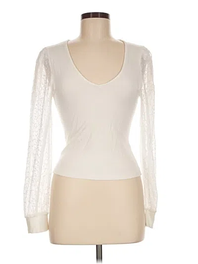 Pre-owned Heartloom Long Sleeve Top Ivory Sweetheart Neckline Tops