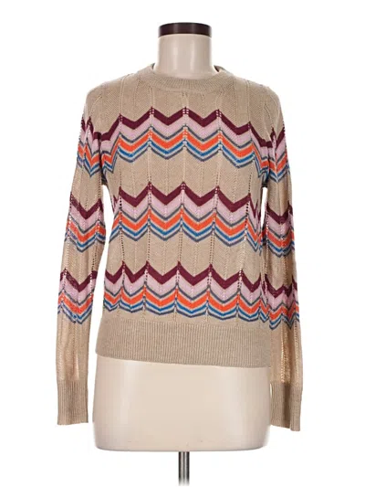 Pre-owned Heartloom Long Sleeve Top Tan Turtleneck Tops