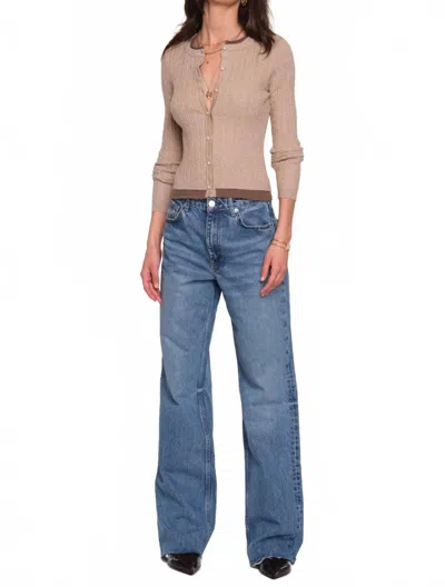 Heartloom Loretta Long Sleeve Cardigan In Wheat In Gold