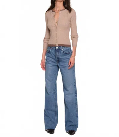 Heartloom Loretta Premium Textured Cardigan In Wheat In Gold