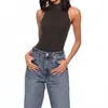 Heartloom Louisa Mock Neck Top In Charcoal In Black