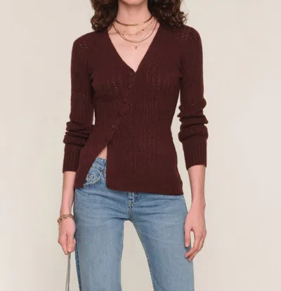 Heartloom Lovett Asymmetric Button Top In Coco In Brown