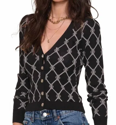 Heartloom Luna Button Down Cardigan In Black