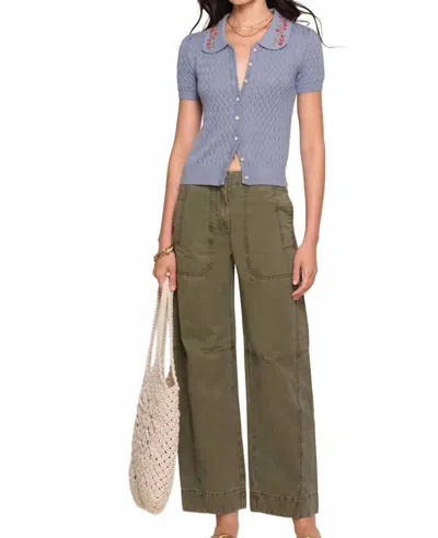 Heartloom Manta Short Sleeve Cardigan In Dusty In Green