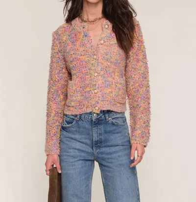 Heartloom Mari Crew Neck Cardigan In Confetti In Multi