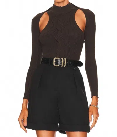 Heartloom Maria Shrug Set Top In Charcoal In Brown