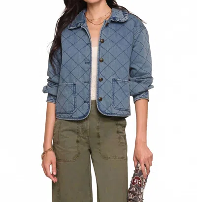 Heartloom Miller Button Front Long Sleeve Jacket In Denim In Blue