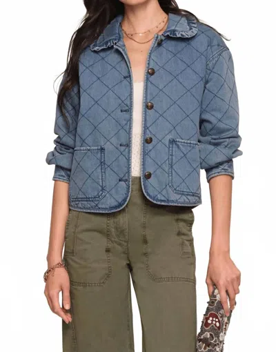 Heartloom Miller Quilted Denim Jacket In Lake In Blue