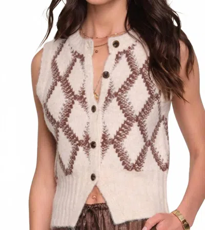 Heartloom Mina V-neck Vest In Ecru In Neutral