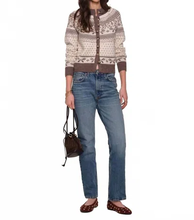 Heartloom Morrie Fair Isle Knit Cardigan In Snow In Multi