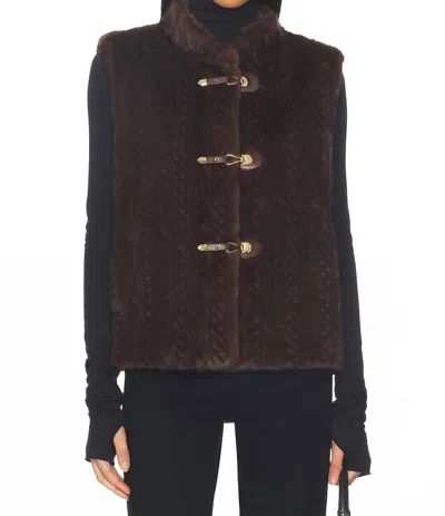 Heartloom Nancy Faux Fur Vest In Coco In Brown