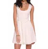 Heartloom Nathalie Scoopneck Mini Dress In Eggshell In Pink