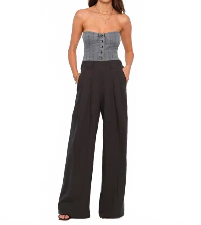 Heartloom Nerina High-waisted Pant In Onyx In Black