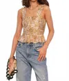 Heartloom Pleated Ruffle Tank Top In Floral In Multi