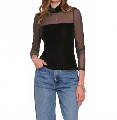 Heartloom Pomelo Velvet Long Sleeve Top In Black