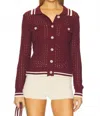 Heartloom Posey Cardigan In Sangria In Burgundy