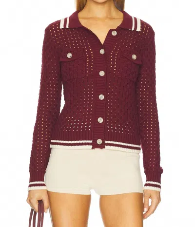 Heartloom Posey Cardigan In Sangria In Red