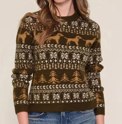 Heartloom Priya Sweater In Olive In Brown
