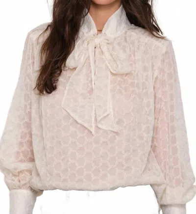 Heartloom Rainne Bow Neck Top In Ivory In Multi