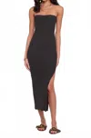 Heartloom Reyes Strapless Knit Midi Dress In Black In Blue