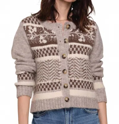 Heartloom Rocky Cardigan In Mocha In Animal Print