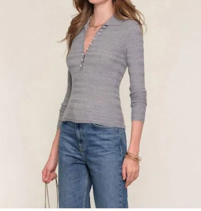 Heartloom Romero Polo Top In Heather In Gray