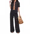 Heartloom The Rosie Eyelet Button Front Shirt In Black In Black