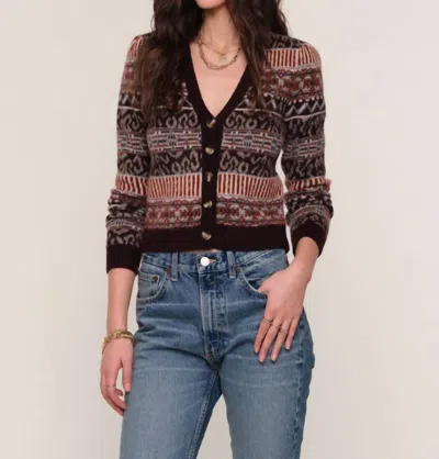 Heartloom Ruta Cardigan In Aubergine In Black