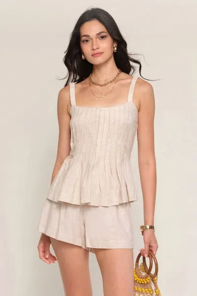 Heartloom Sarai Top And Short Two Piece Set In Oat In Neutral