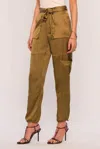 Heartloom Satin Jogger Pant In Bronze In Gold