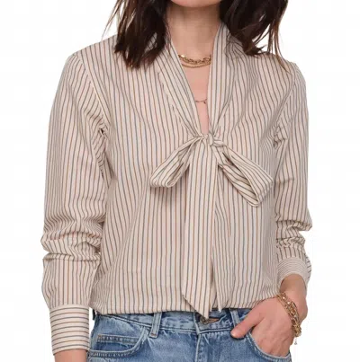 Heartloom Sawyer V Neck Long Sleeve Top In Cream In Neutral