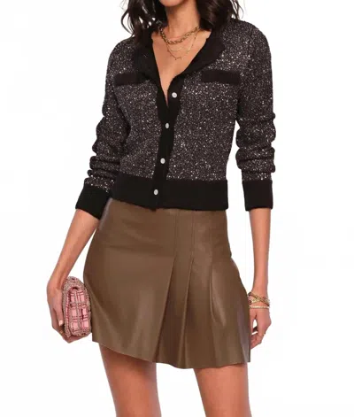 Heartloom Sequin Slim Fit Cardigan In Black
