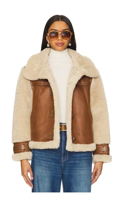 Heartloom Serena Faux Fur Jacket In Tan