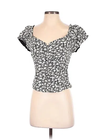 Pre-owned Heartloom Short Sleeve Top Black Sweetheart Neckline Tops
