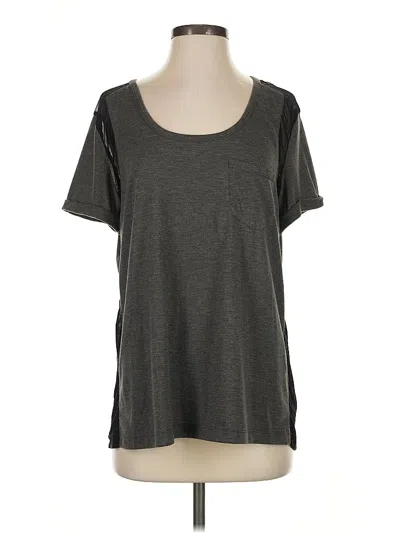 Pre-owned Heartloom Short Sleeve Top Gray Scoop Neck Tops