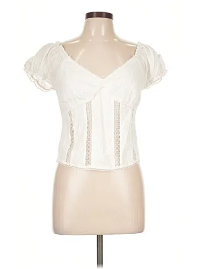 Pre-owned Heartloom Short Sleeve Top Ivory Sweetheart Neckline Tops