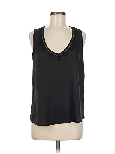 Pre-owned Heartloom Sleeveless Top Black Halter Neckline Tops